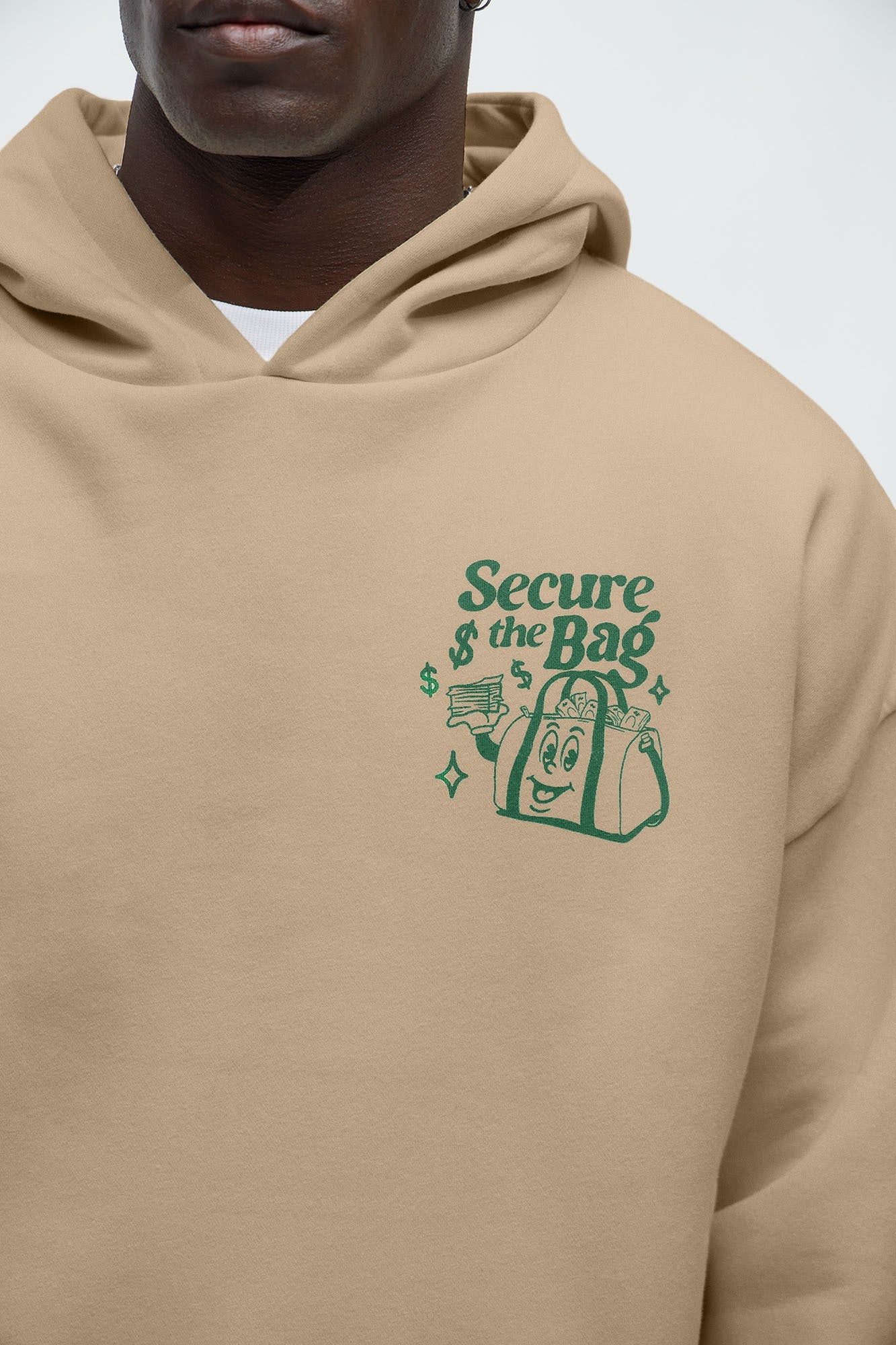 Stack That Cash Hoodie - Tan Fashion Nova