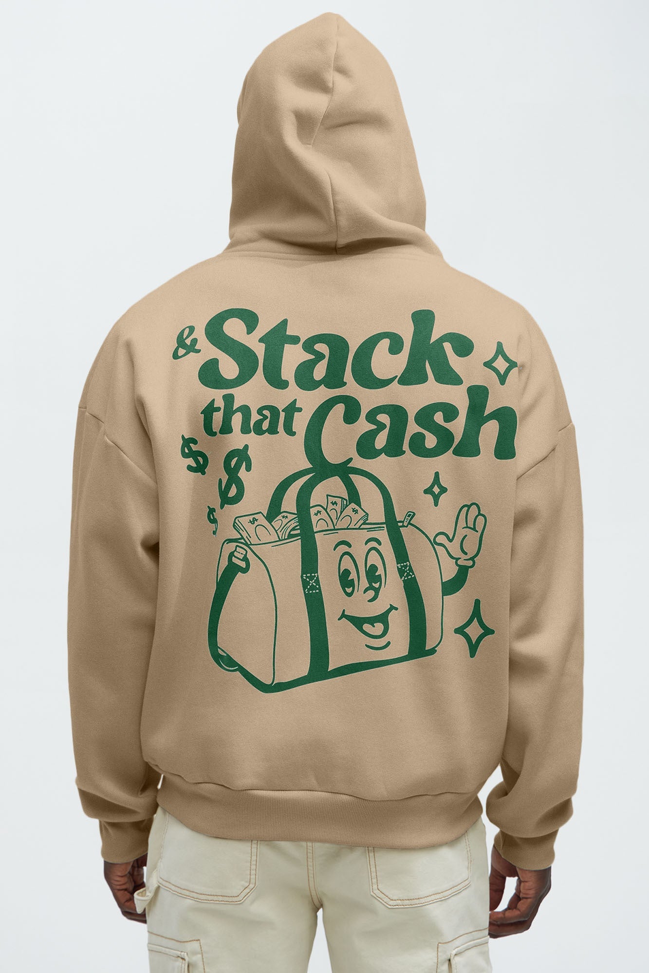 Stack That Cash Hoodie - Tan Fashion Nova