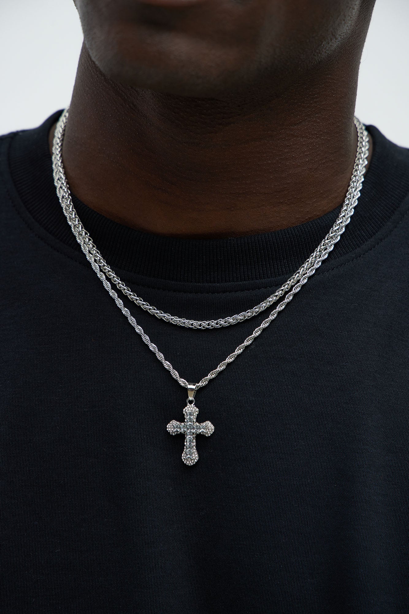 Further Ahead Necklace Set - Silver Fashion Nova