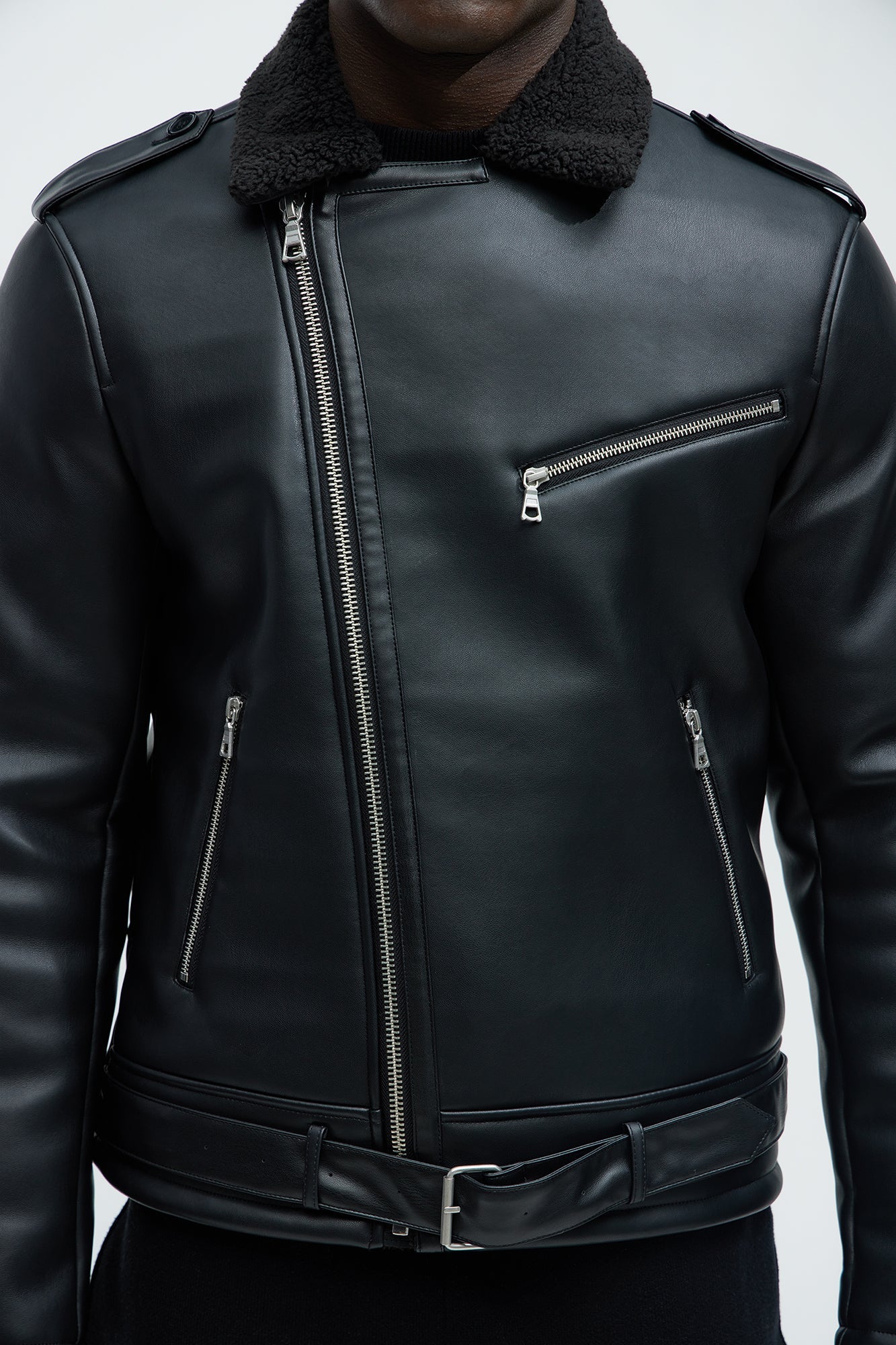 Knuckle Head Faux Leather Moto Jacket - Black Fashion Nova