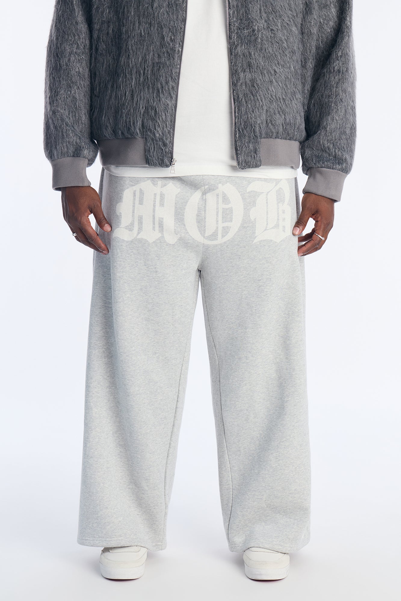 Mob Wide Leg Sweatpants - Grey Fashion Nova