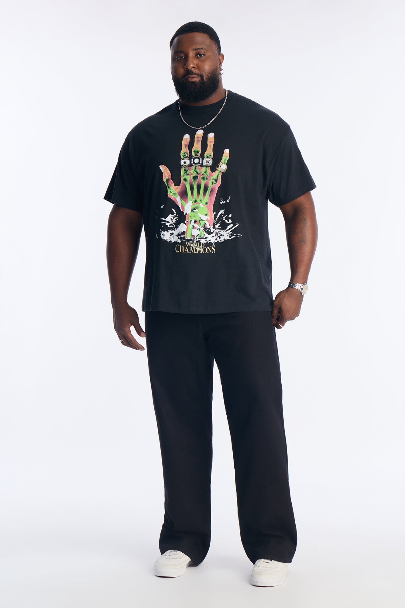 Forever World Champs Short Sleeve Tee - Black Wash Fashion Nova