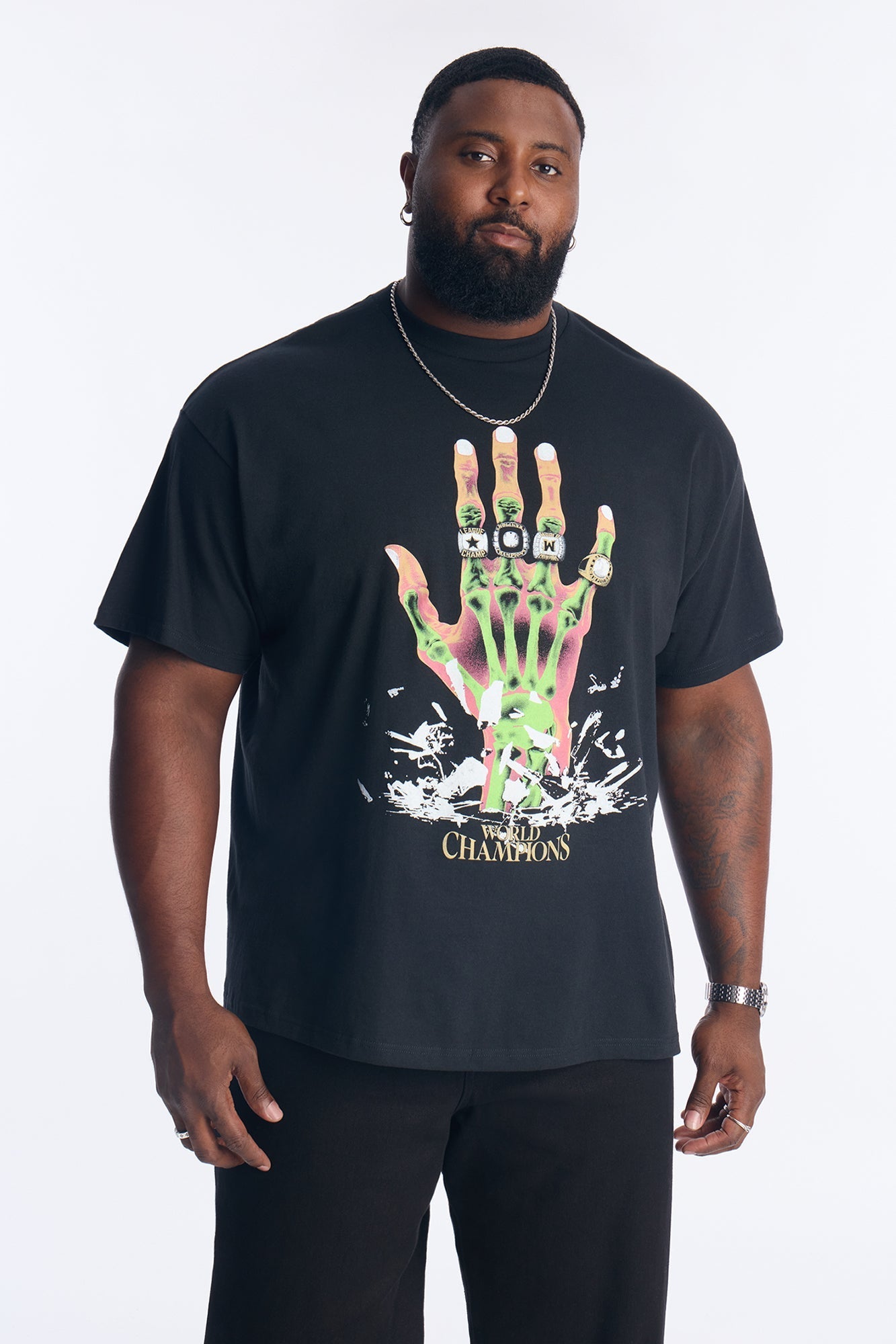 Forever World Champs Short Sleeve Tee - Black Wash Fashion Nova
