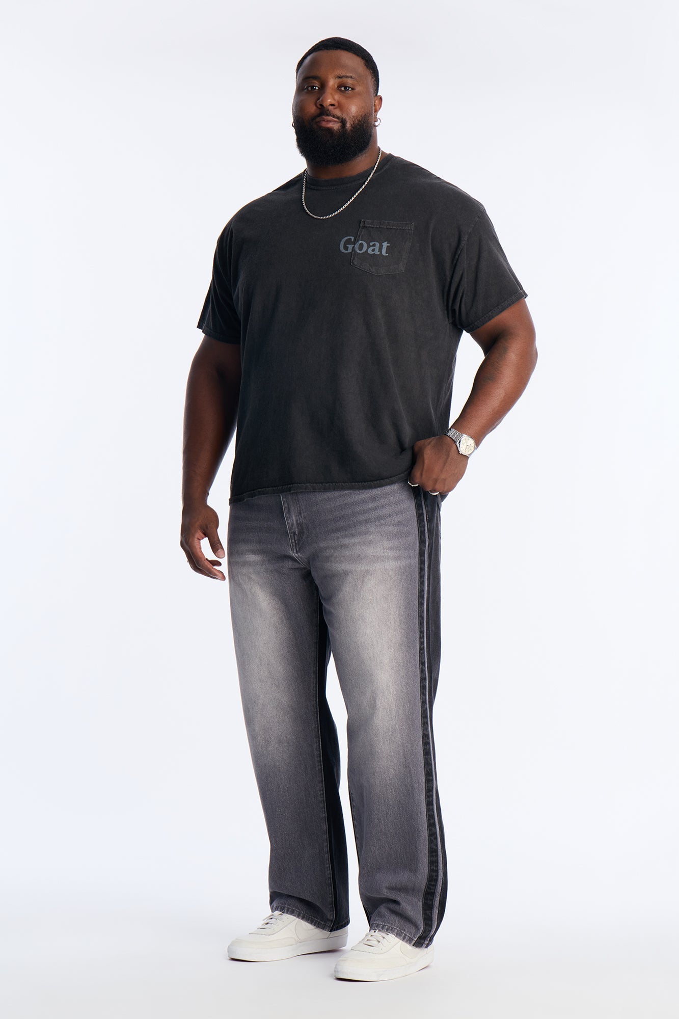 Straight Track Me Down Jean - Black/Grey Fashion Nova