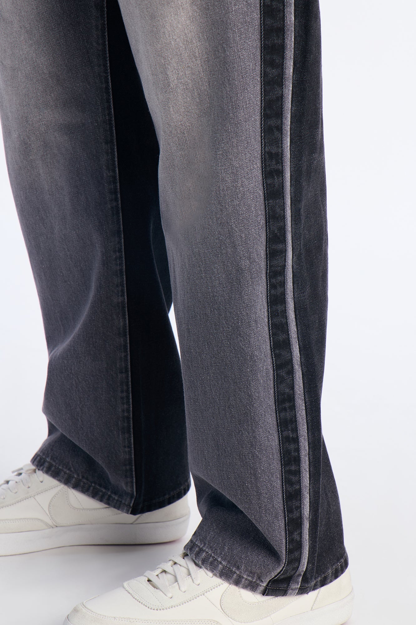 Straight Track Me Down Jean - Black/Grey Fashion Nova