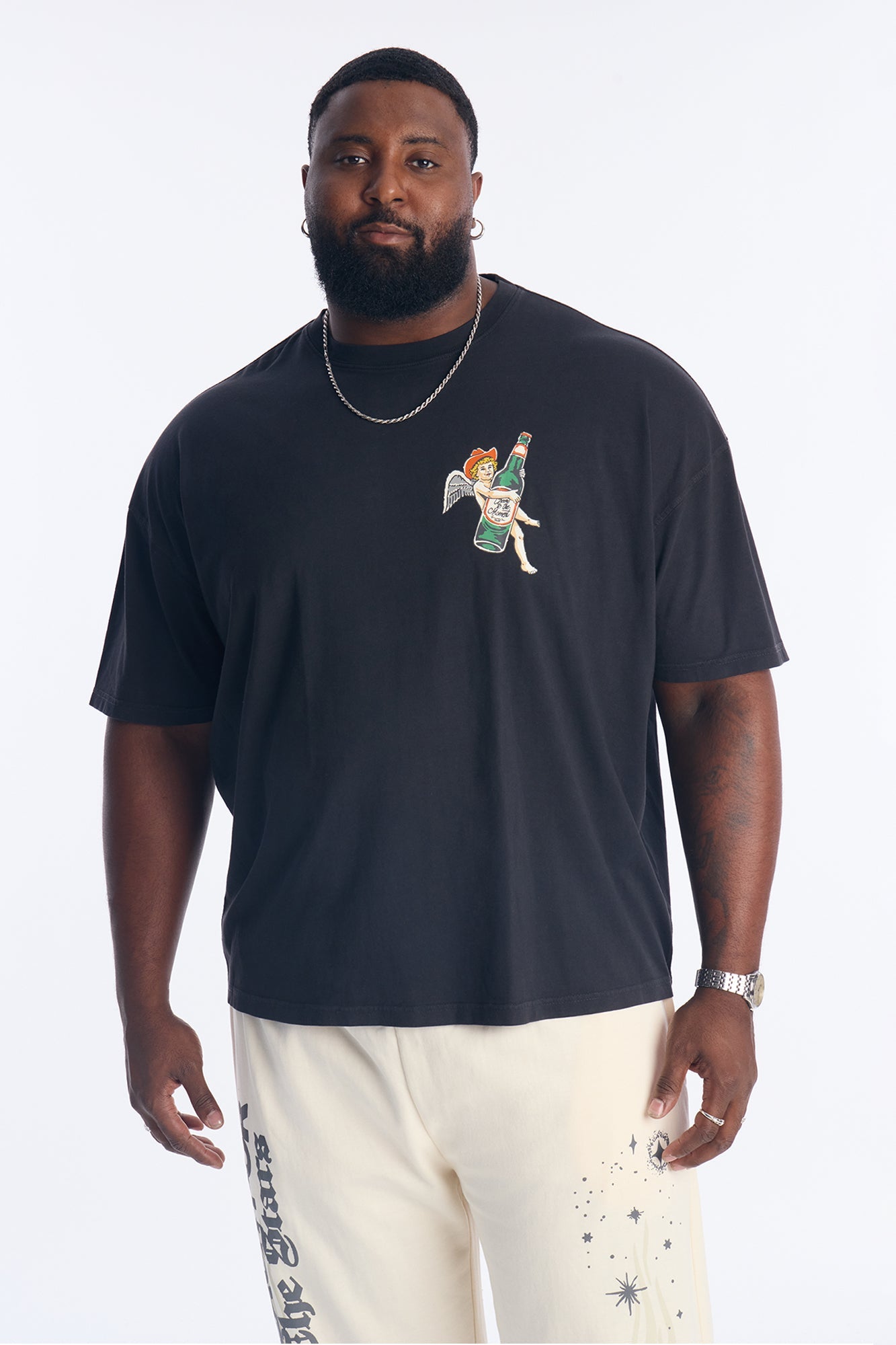 Let The Good Times Flow Oversized Short Sleeve Tee - Black Wash Fashion Nova