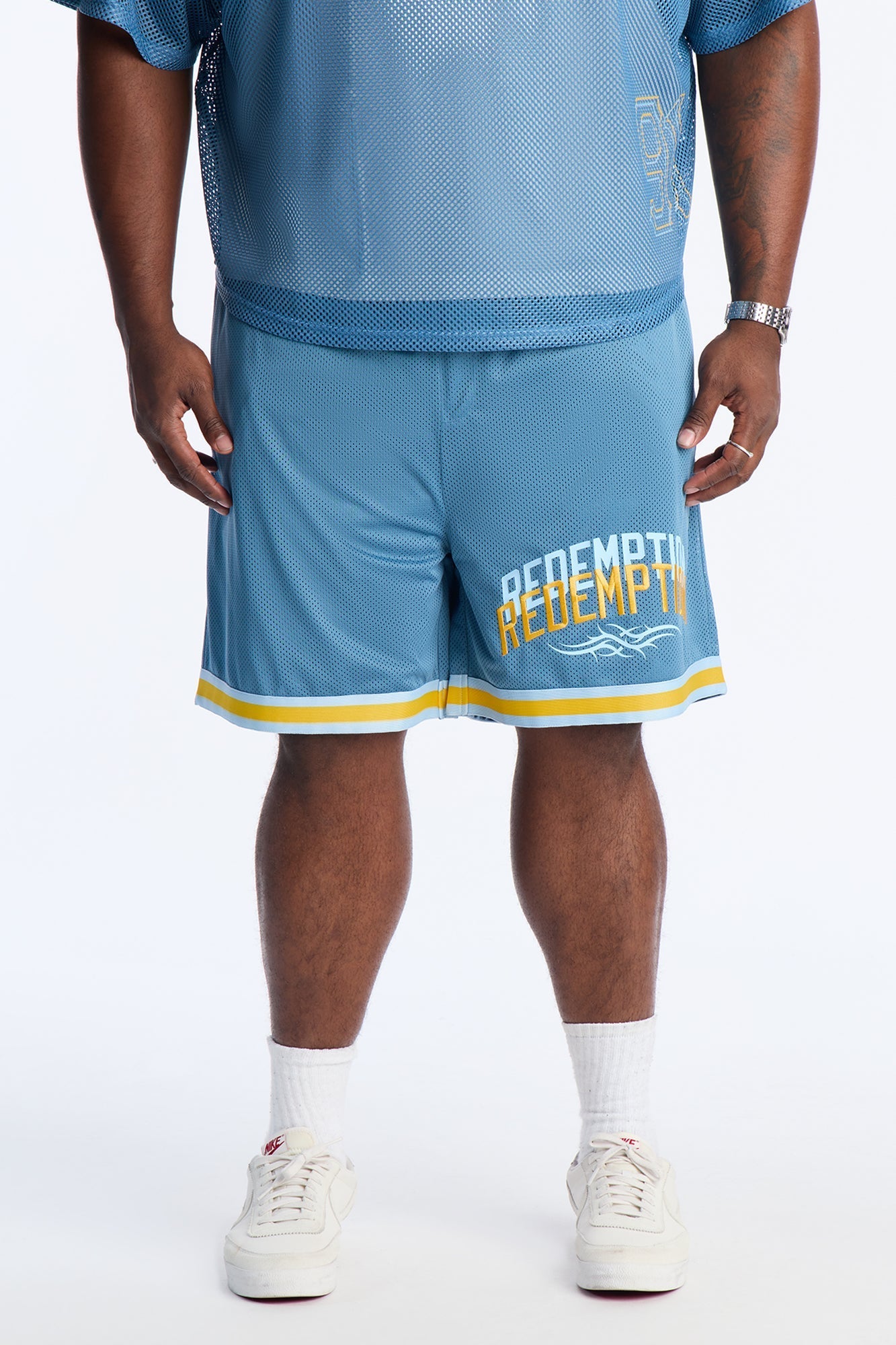 Redemption Legacy Mesh Short - Blue/combo Fashion Nova