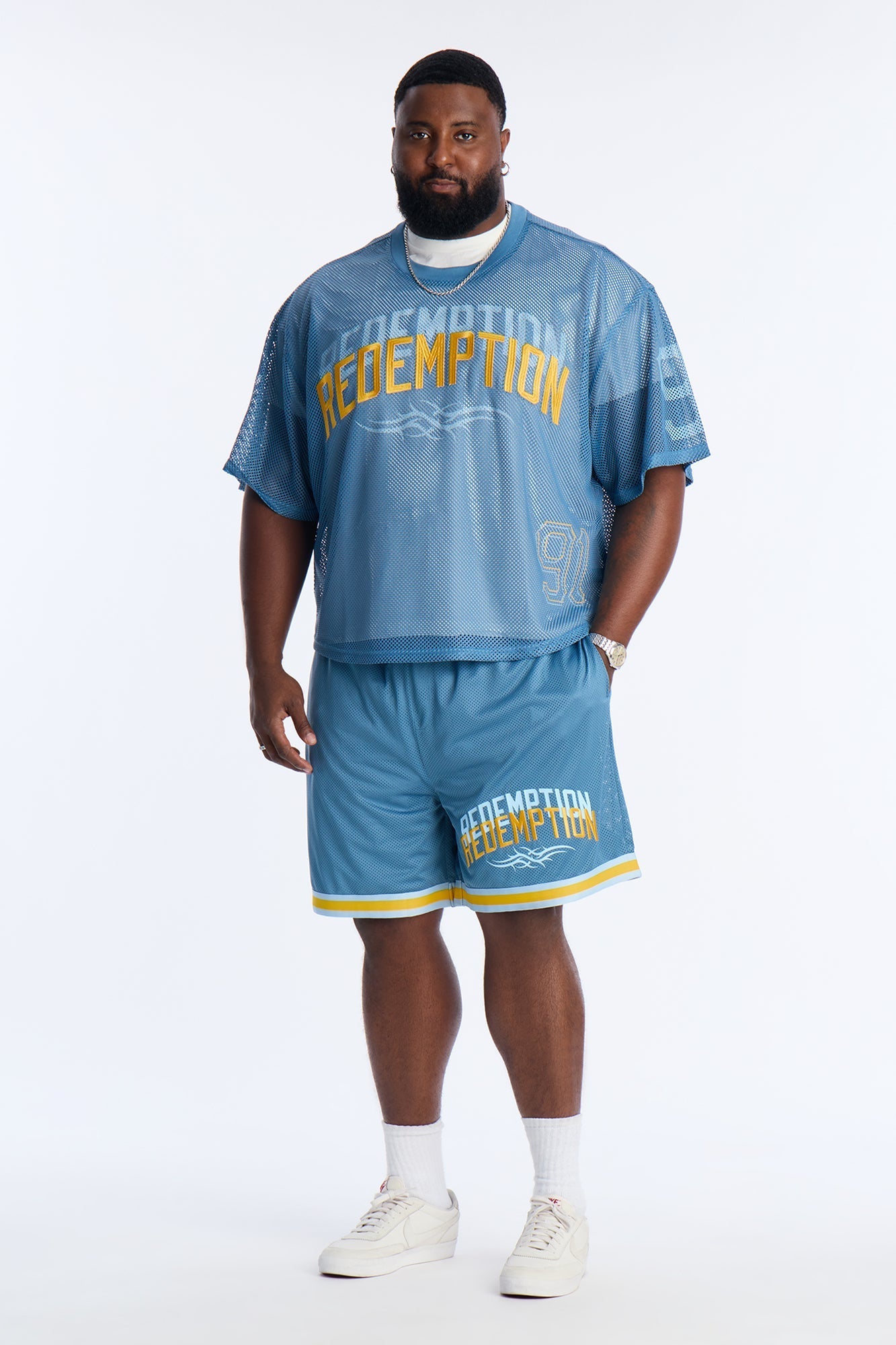Redemption Legacy Mesh Short - Blue/combo Fashion Nova