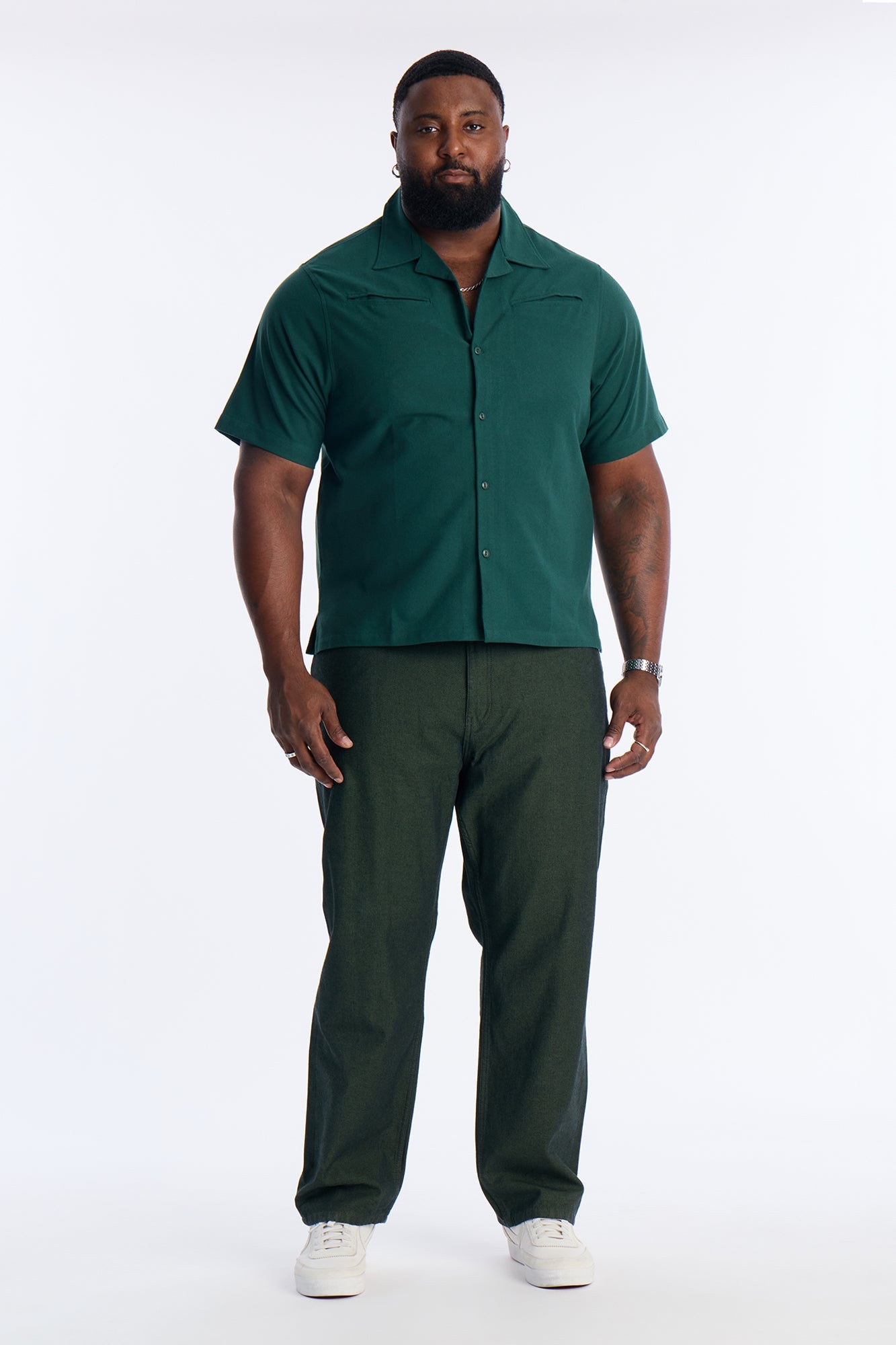 Frontier Fit Button Up Shirt - Emerald Fashion Nova
