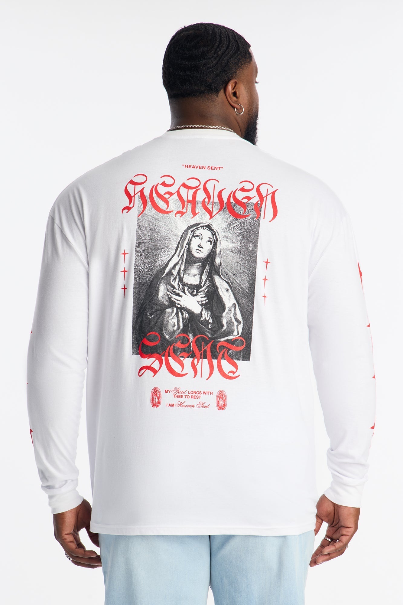 Heaven Sent Crusade Long Sleeve Tee - White Fashion Nova