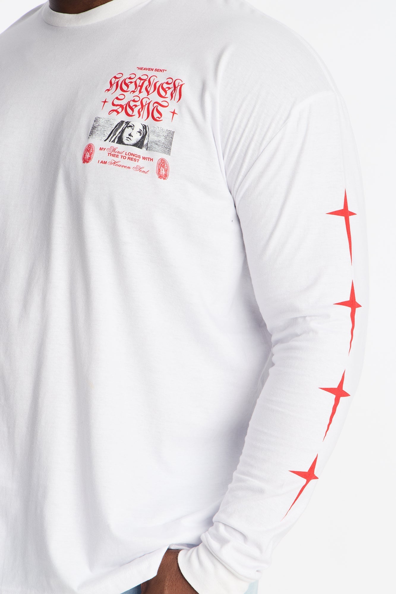 Heaven Sent Crusade Long Sleeve Tee - White Fashion Nova