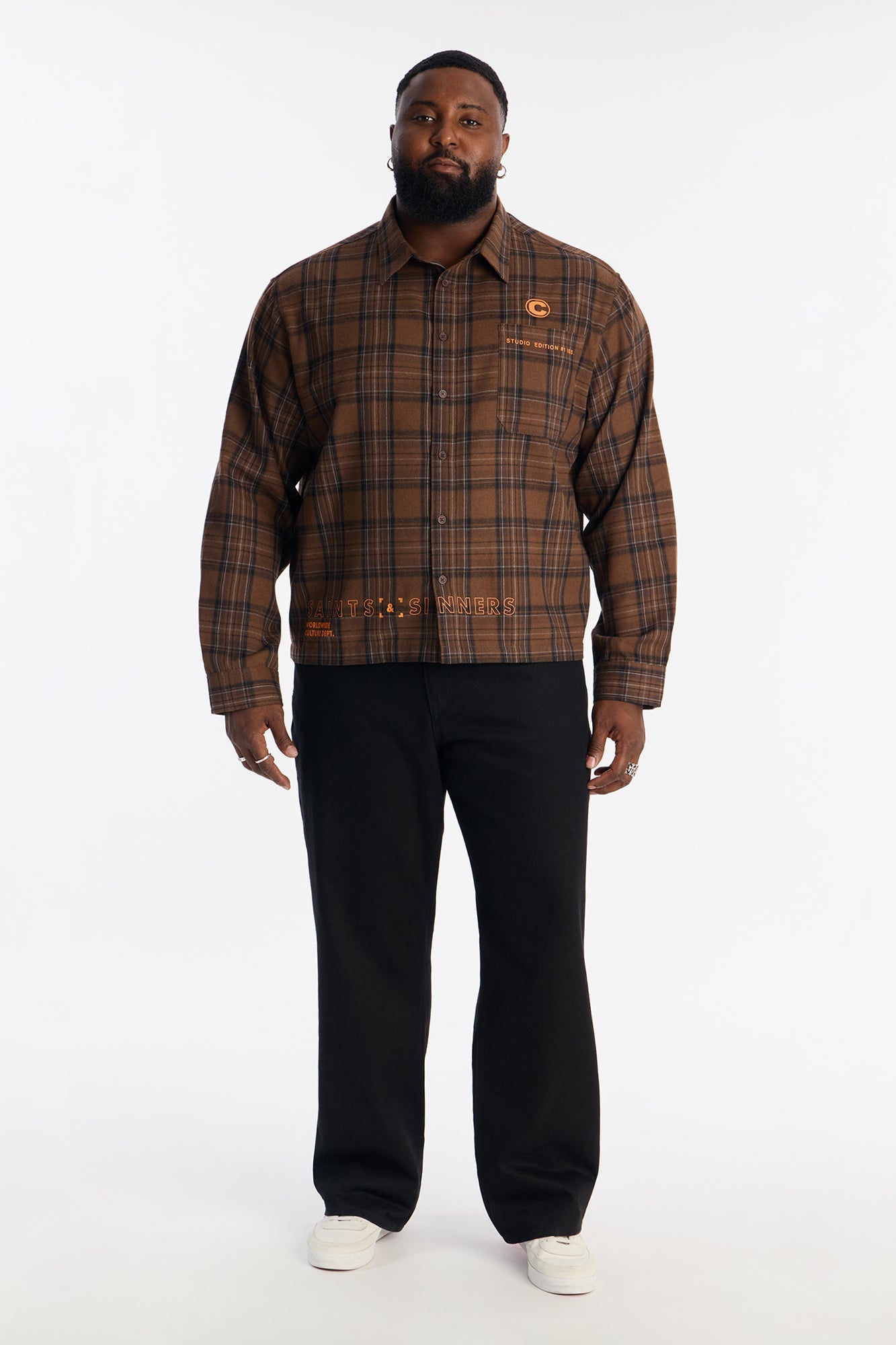 Cropped Culture Plaid Button Up Shirt - Brown Fashion Nova