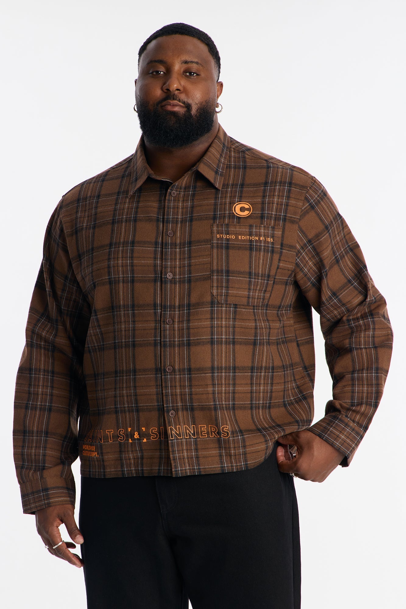 Cropped Culture Plaid Button Up Shirt - Brown Fashion Nova