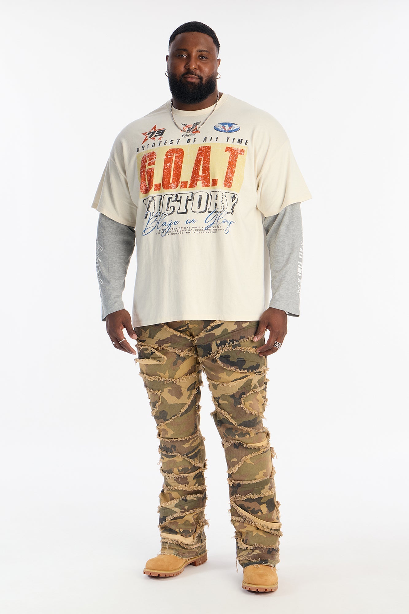 GOAT Thermal Twofer Tee - Natural/combo Fashion Nova