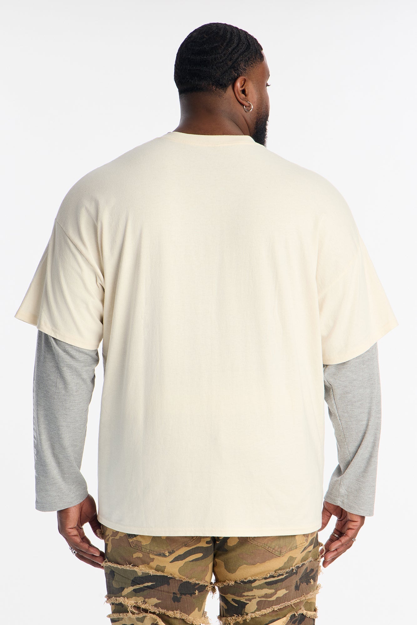 GOAT Thermal Twofer Tee - Natural/combo Fashion Nova