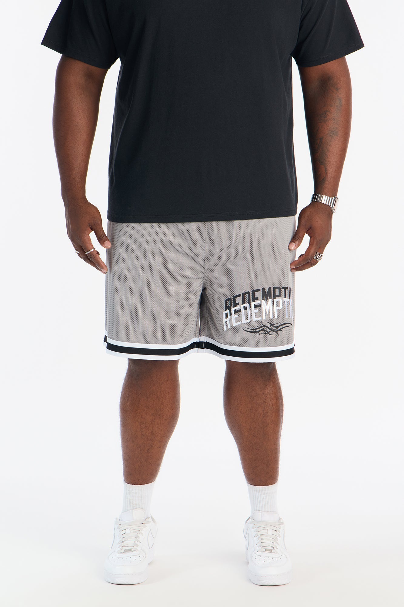 Redemption Legacy Mesh Short - Grey Fashion Nova