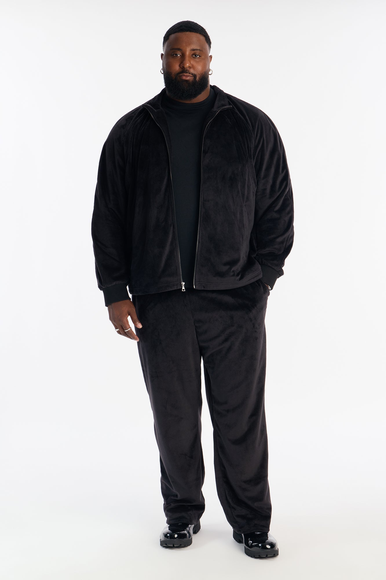 Straight Velour Pant - Black Fashion Nova