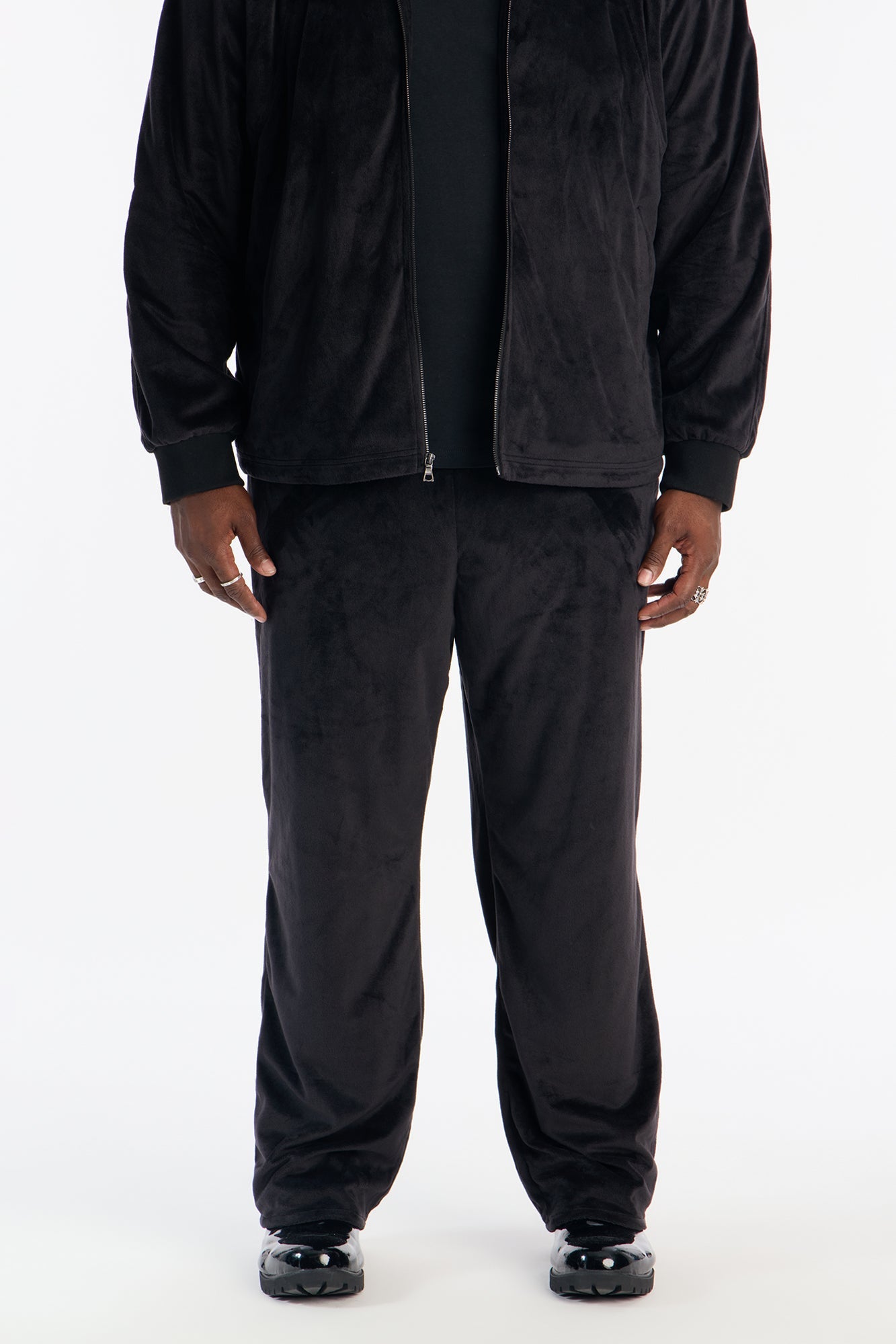 Straight Velour Pant - Black Fashion Nova