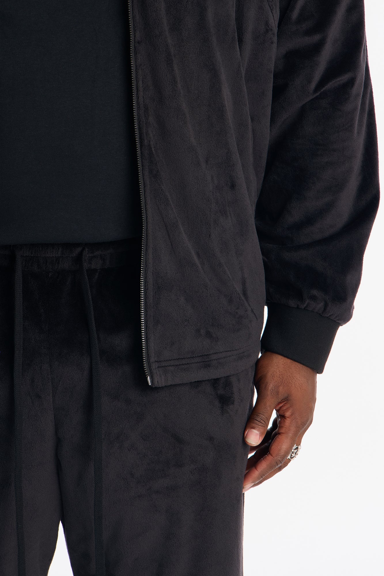 Straight Velour Pant - Black Fashion Nova