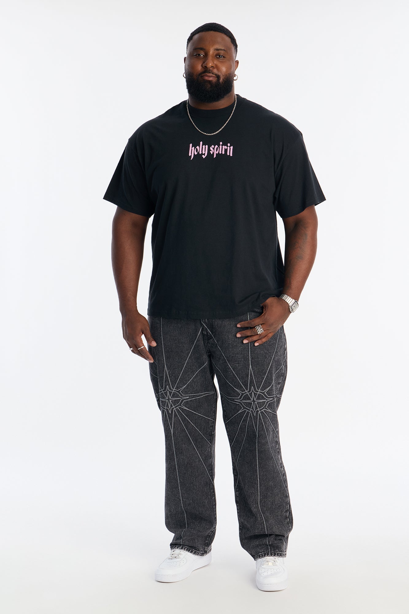 Straight Galaxy Star Jean - Black Fashion Nova