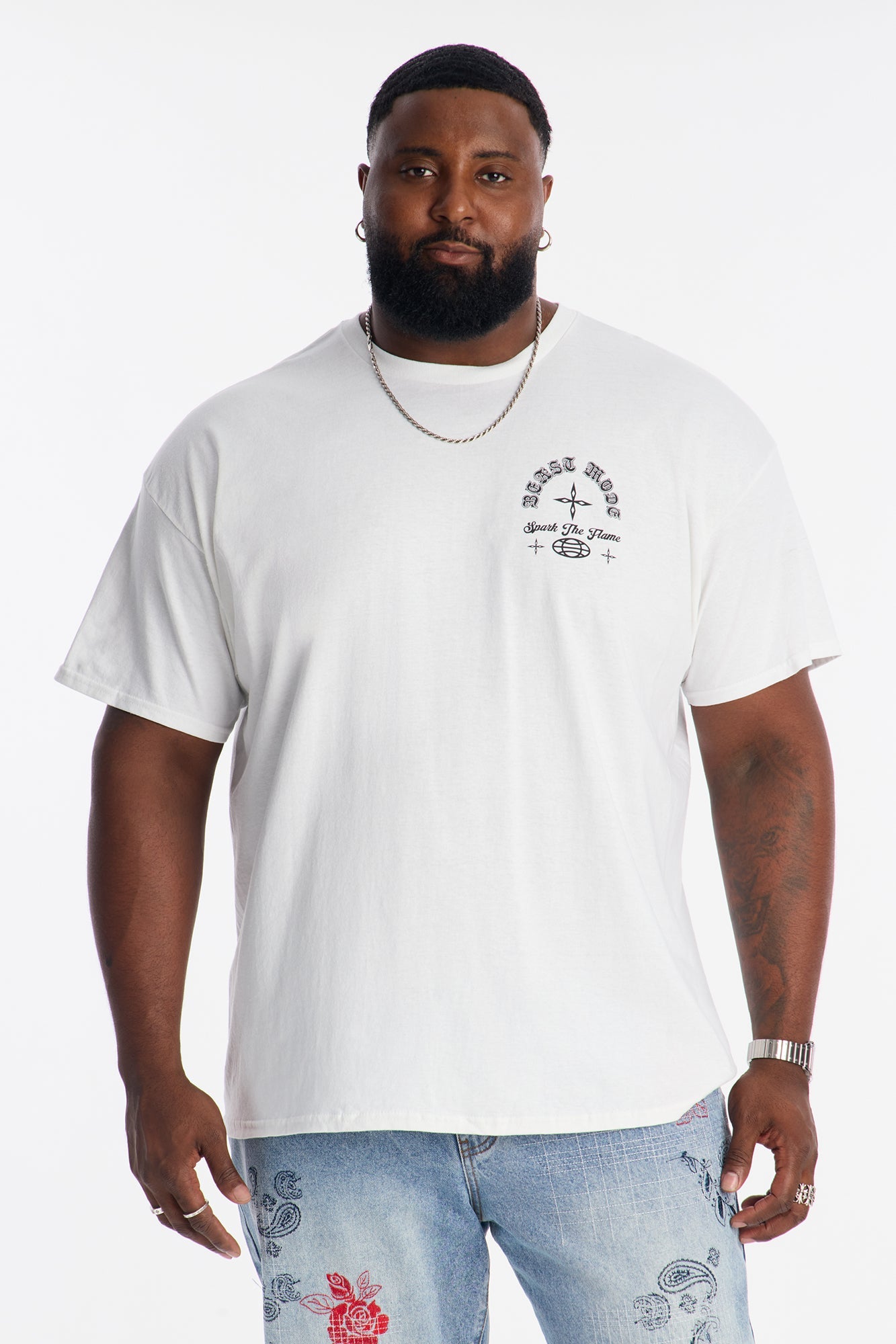 Spark The Flame Short Sleeve Tee - White Fashion Nova