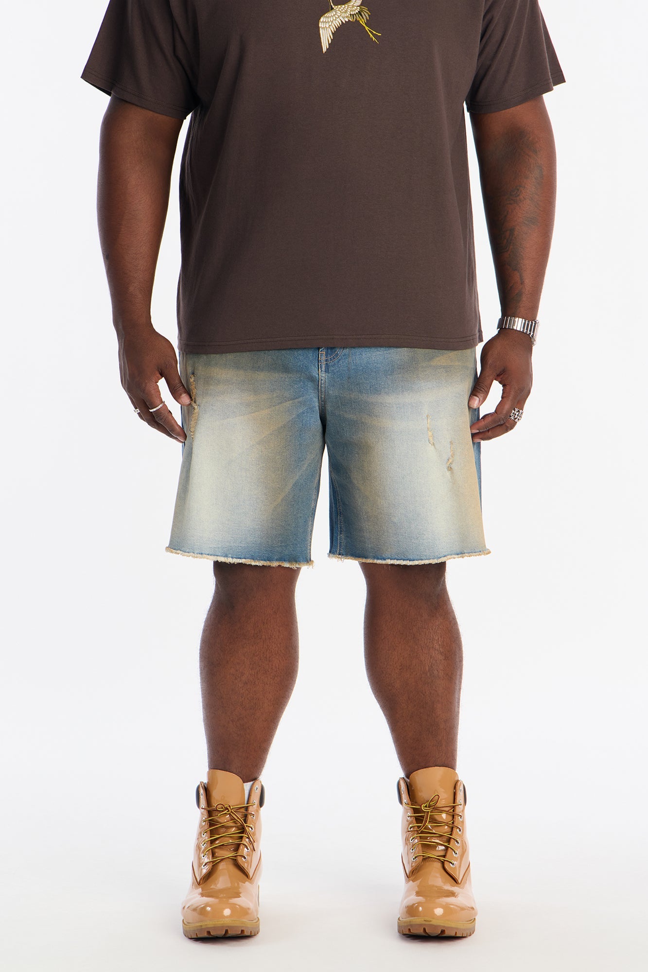 Lounge Relaxed Denim Shorts - Vintage Wash Fashion Nova