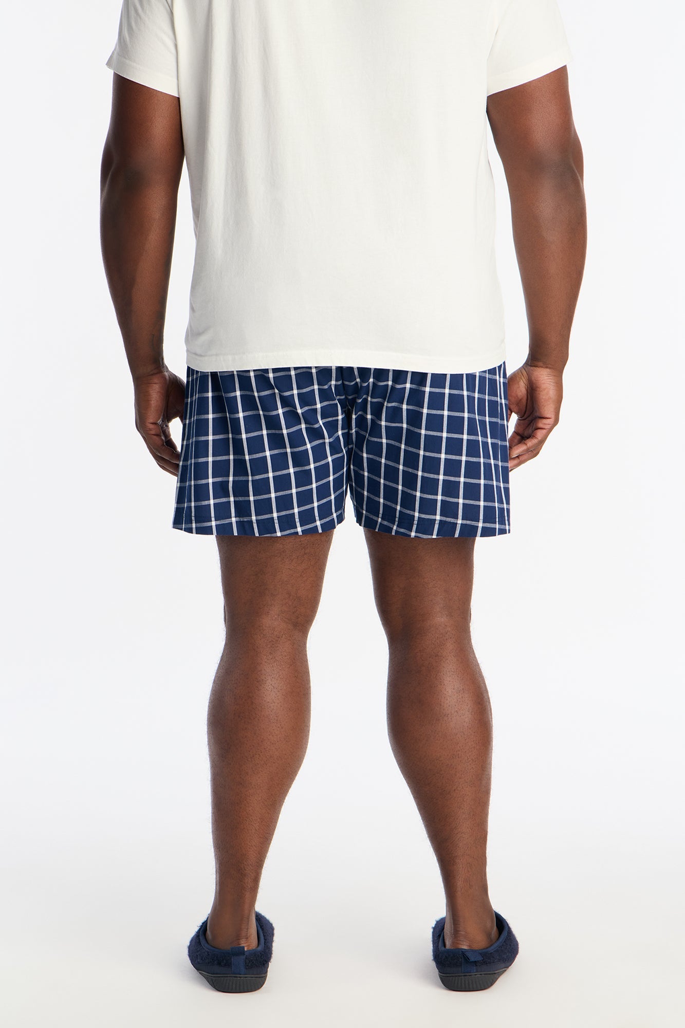 Subtle Plaid Cotton Boxer - Navy Fashion Nova