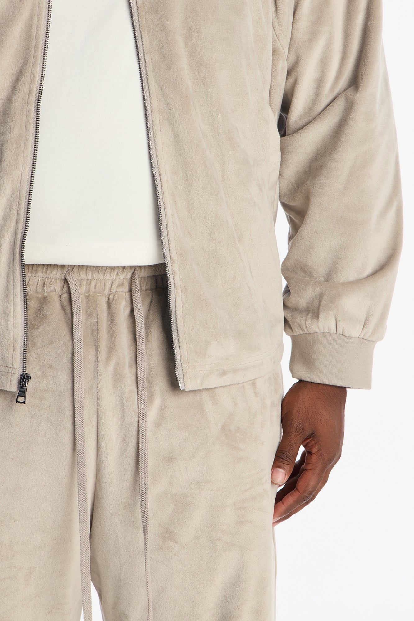 Straight Velour Pant - Grey Fashion Nova