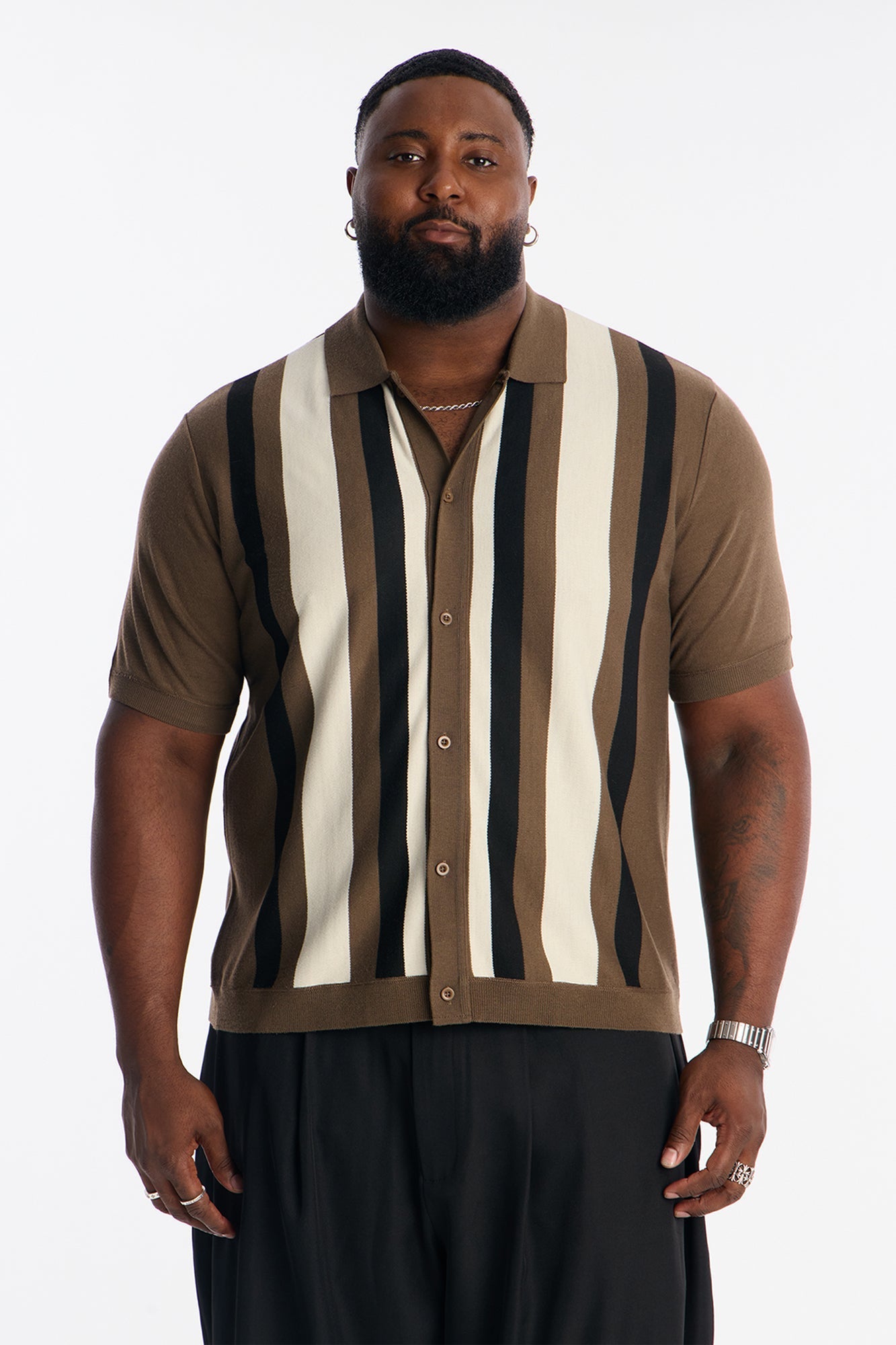 Sundown Lounge Button Up - Tan/Multi Fashion Nova