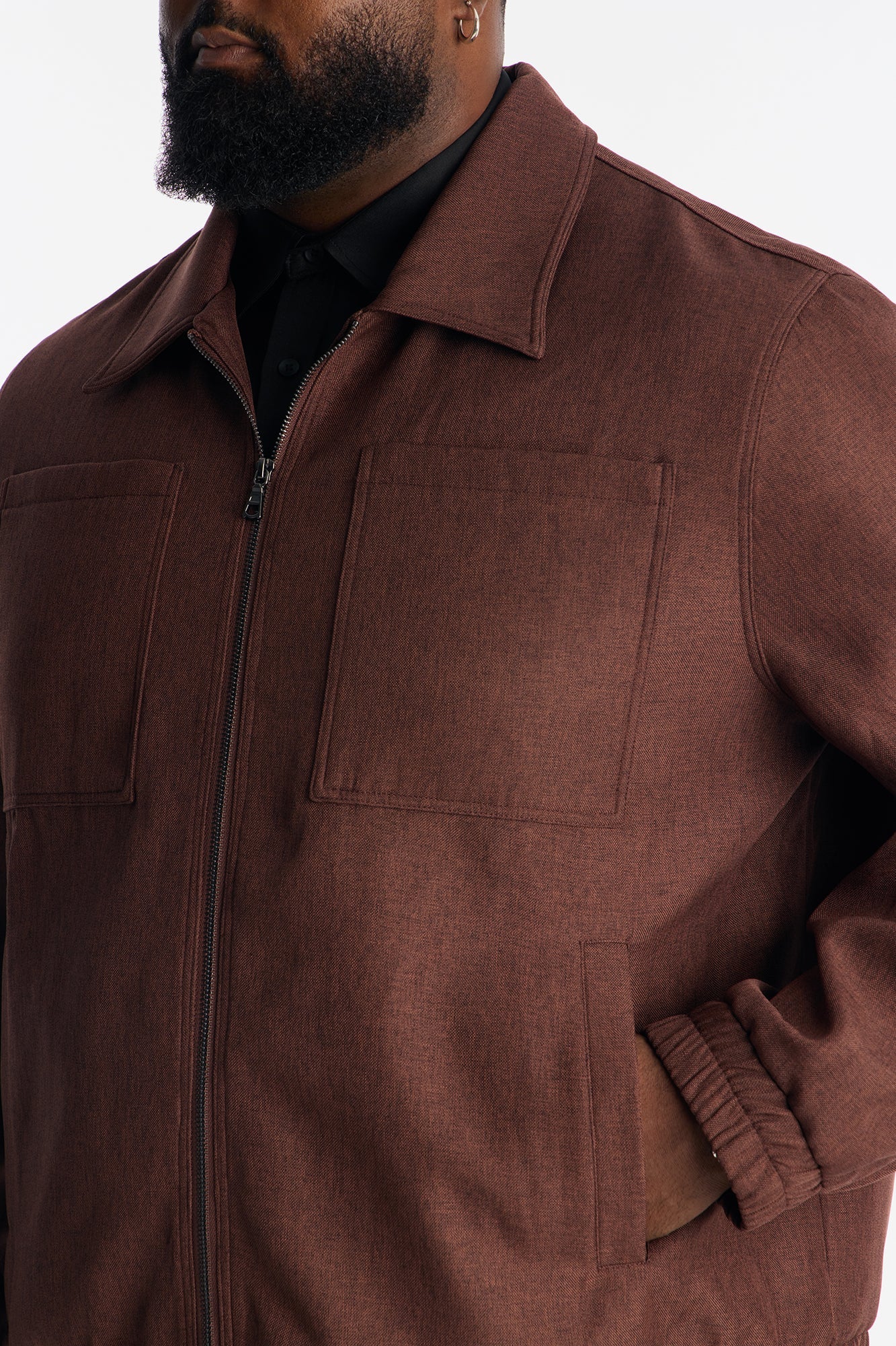Relaxed Zip Tone Jacket - Brown Fashion Nova
