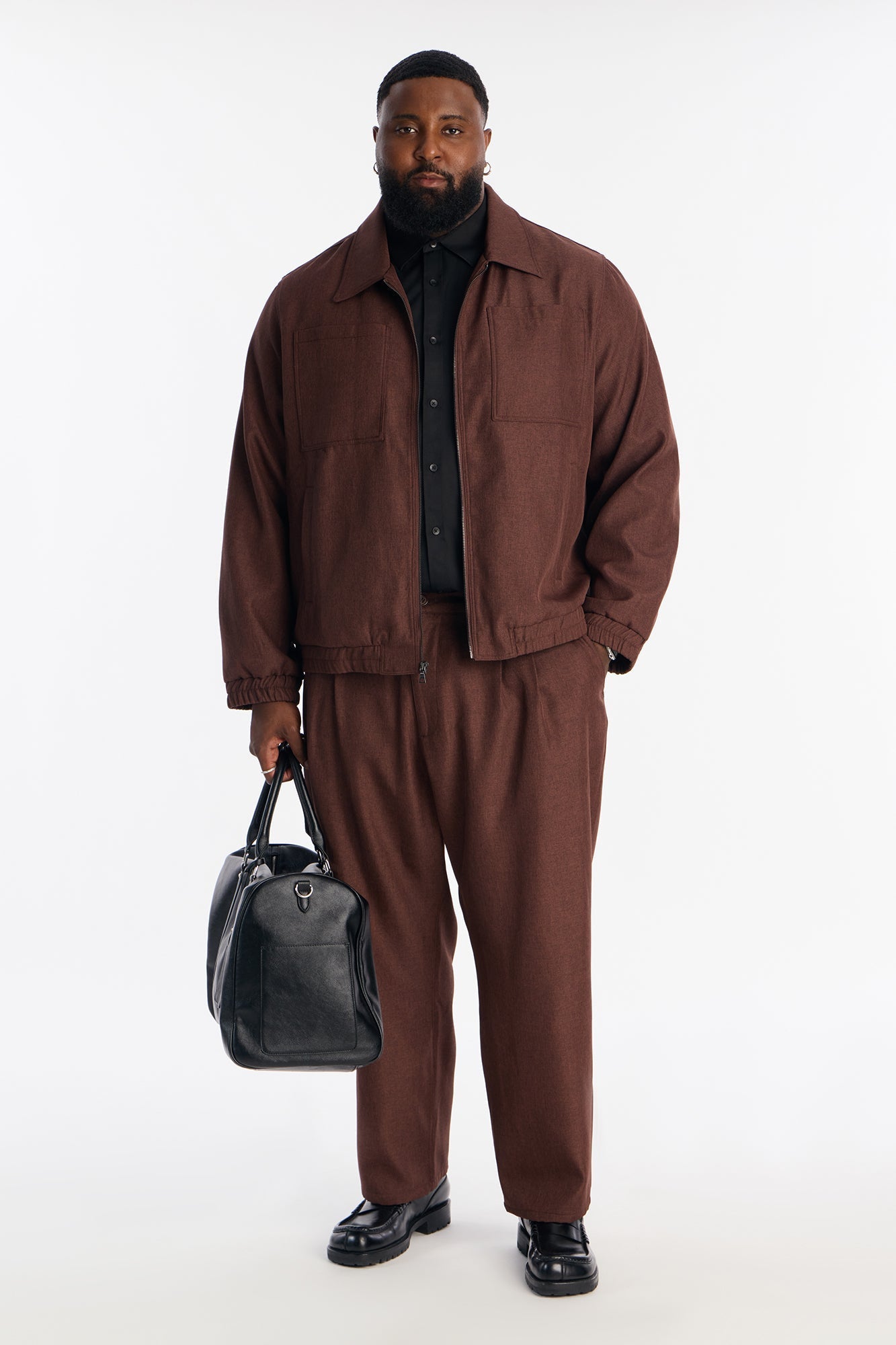 Straight Zip Tone Trouser - Brown Fashion Nova