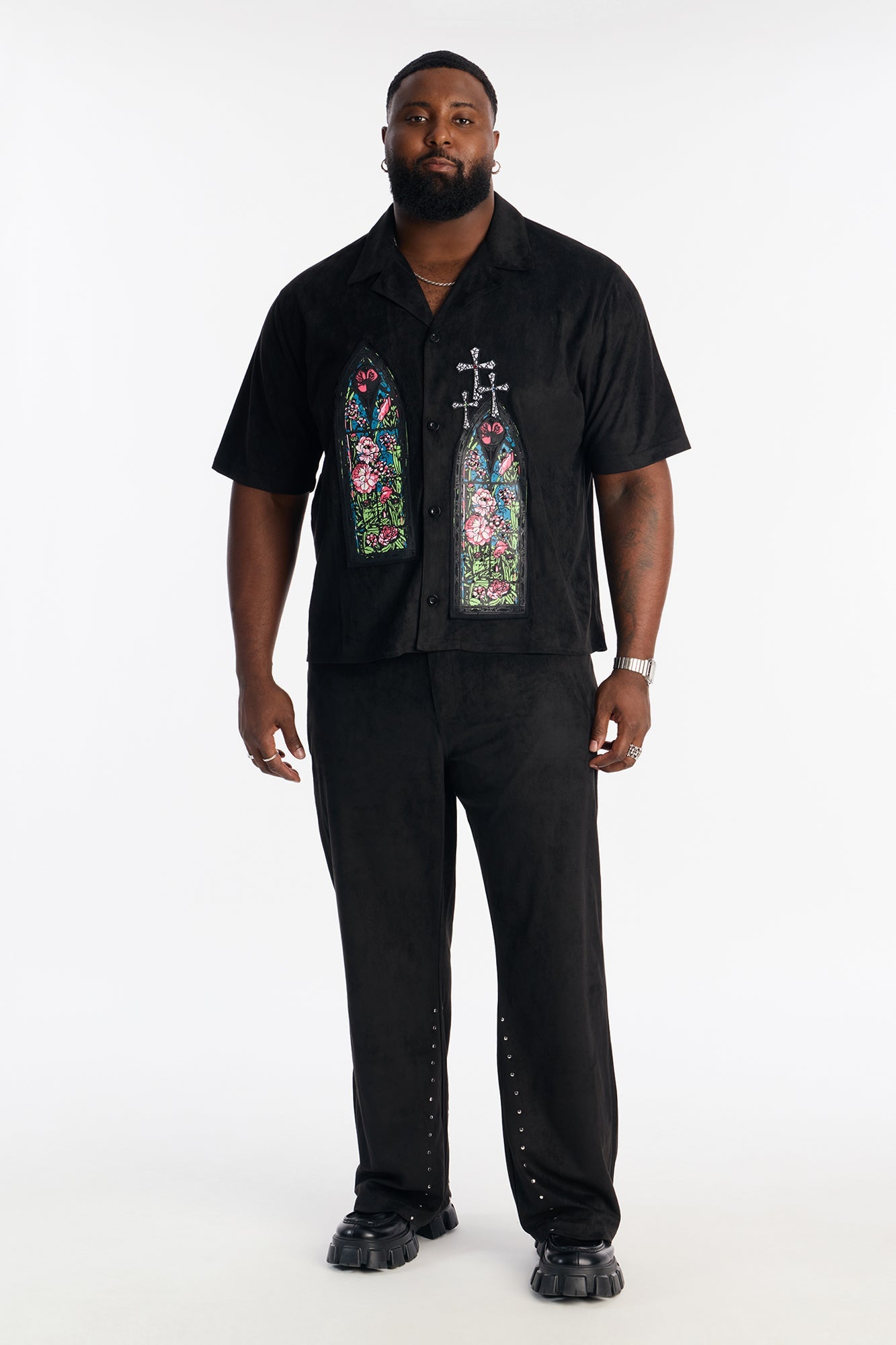 Stained Truth Cuban Button Up Shirt - Black Fashion Nova