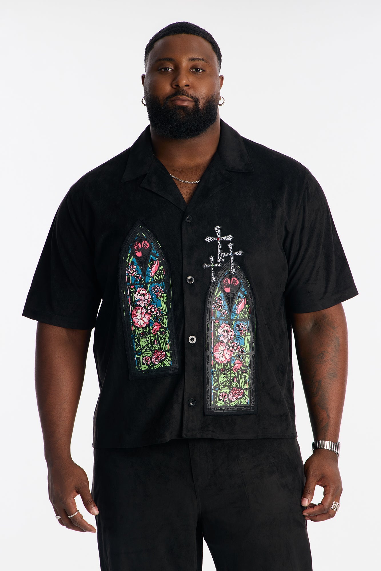 Stained Truth Cuban Button Up Shirt - Black Fashion Nova