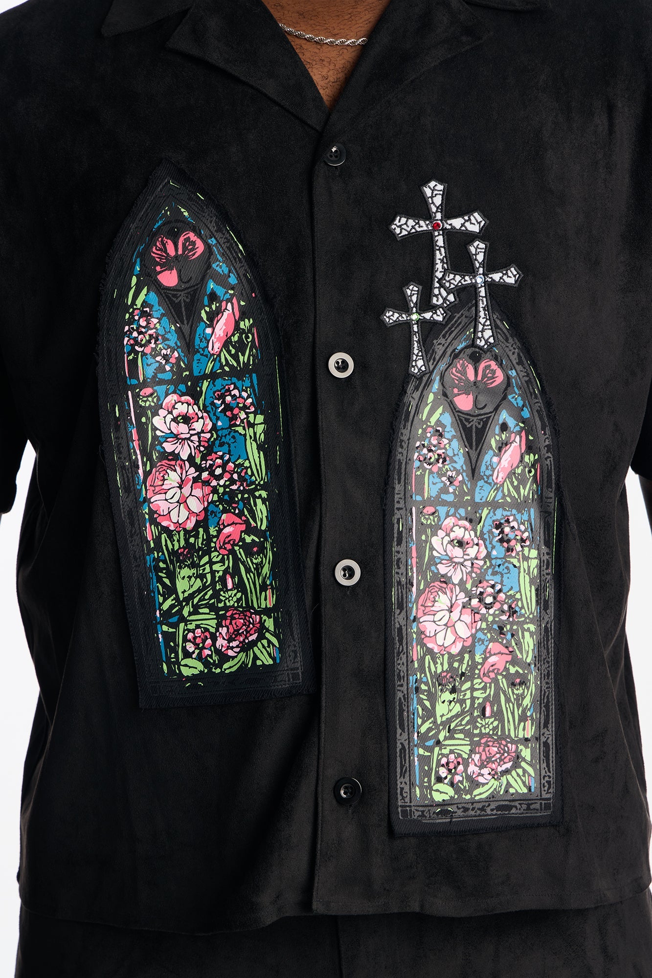Stained Truth Cuban Button Up Shirt - Black Fashion Nova