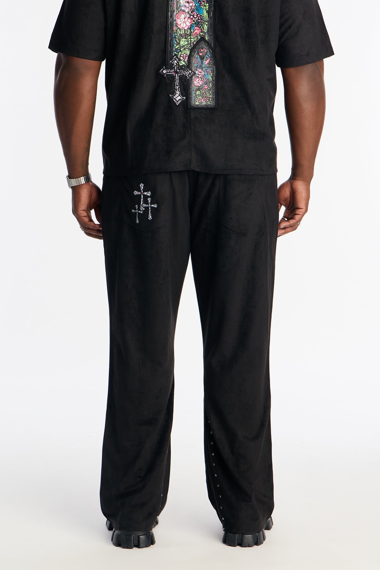 Slim Stained Truth Suede Pant - Black Fashion Nova