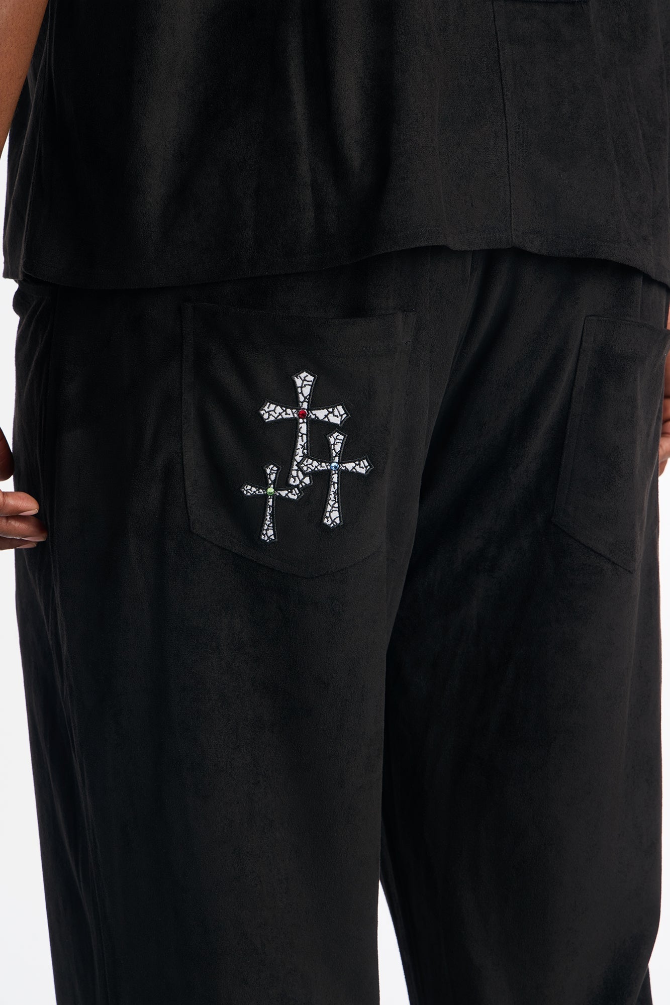 Slim Stained Truth Suede Pant - Black Fashion Nova