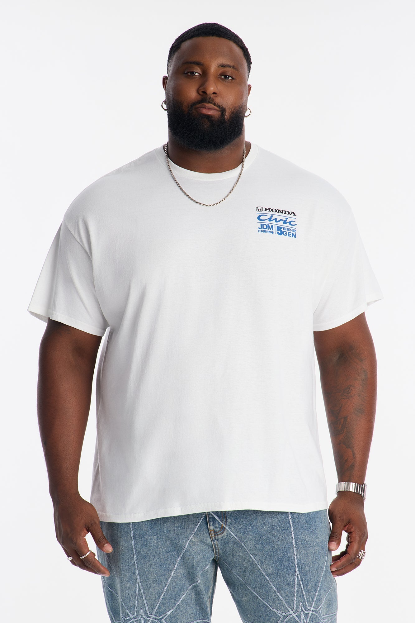 Honda Civic Hatchback JDM Short Sleeve Tee - White Fashion Nova