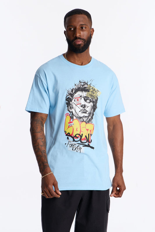 Another Lost Soul Short Sleeve Tee - Light Blue Fashion Nova