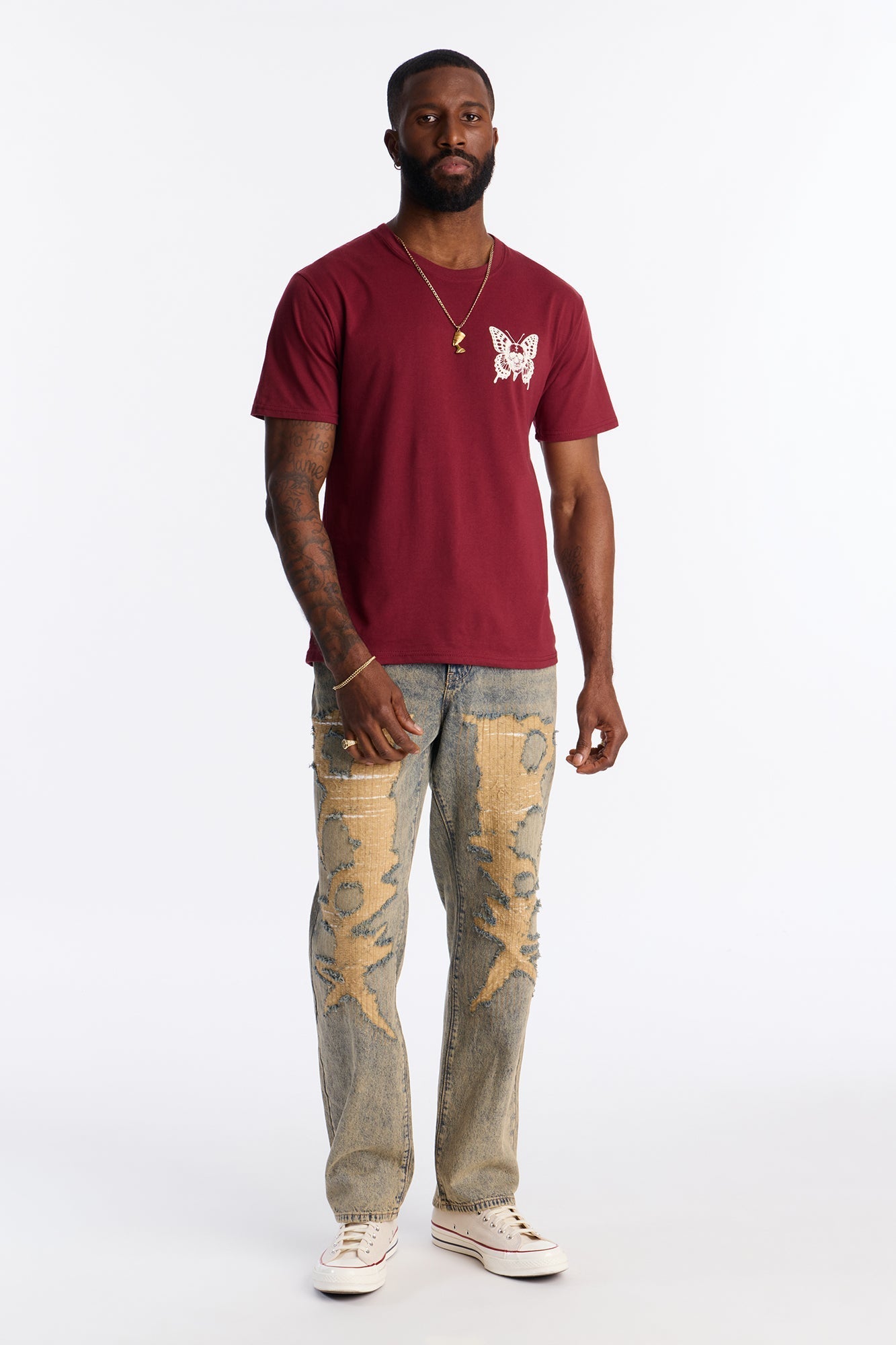 Cease The Day Short Sleeve Tee - Burgundy Fashion Nova