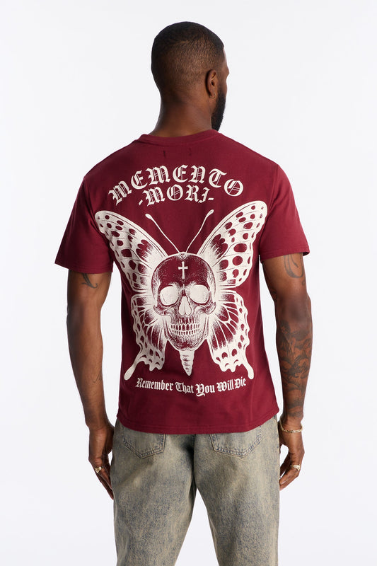 Cease The Day Short Sleeve Tee - Burgundy Fashion Nova
