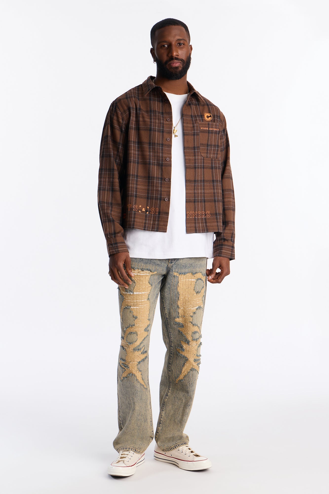 Cropped Culture Plaid Button Up Shirt - Brown Fashion Nova