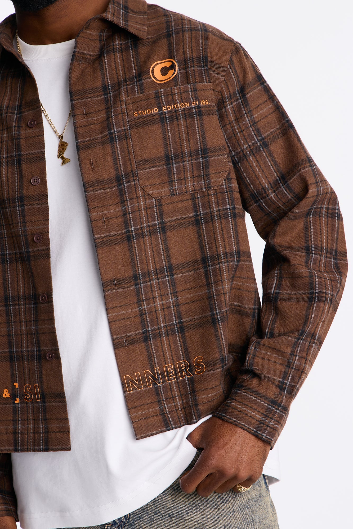 Cropped Culture Plaid Button Up Shirt - Brown Fashion Nova