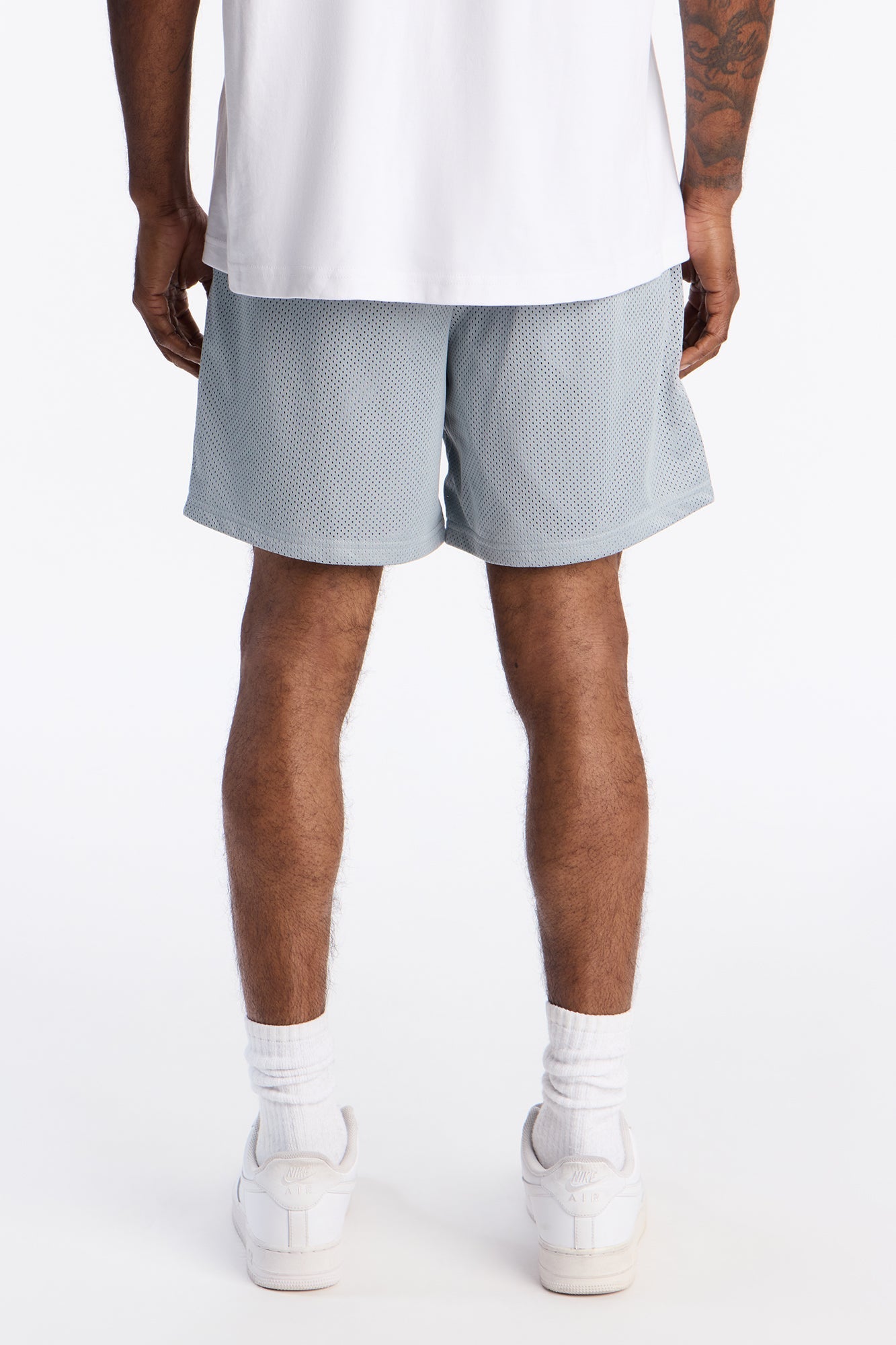Angels Boulevard Mesh Short - Light Blue Fashion Nova