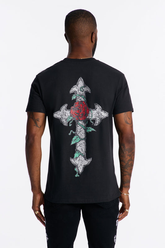 Bloom Crusades Short Sleeve Tee - Black Fashion Nova