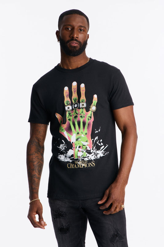Forever World Champs Short Sleeve Tee - Black Wash Fashion Nova