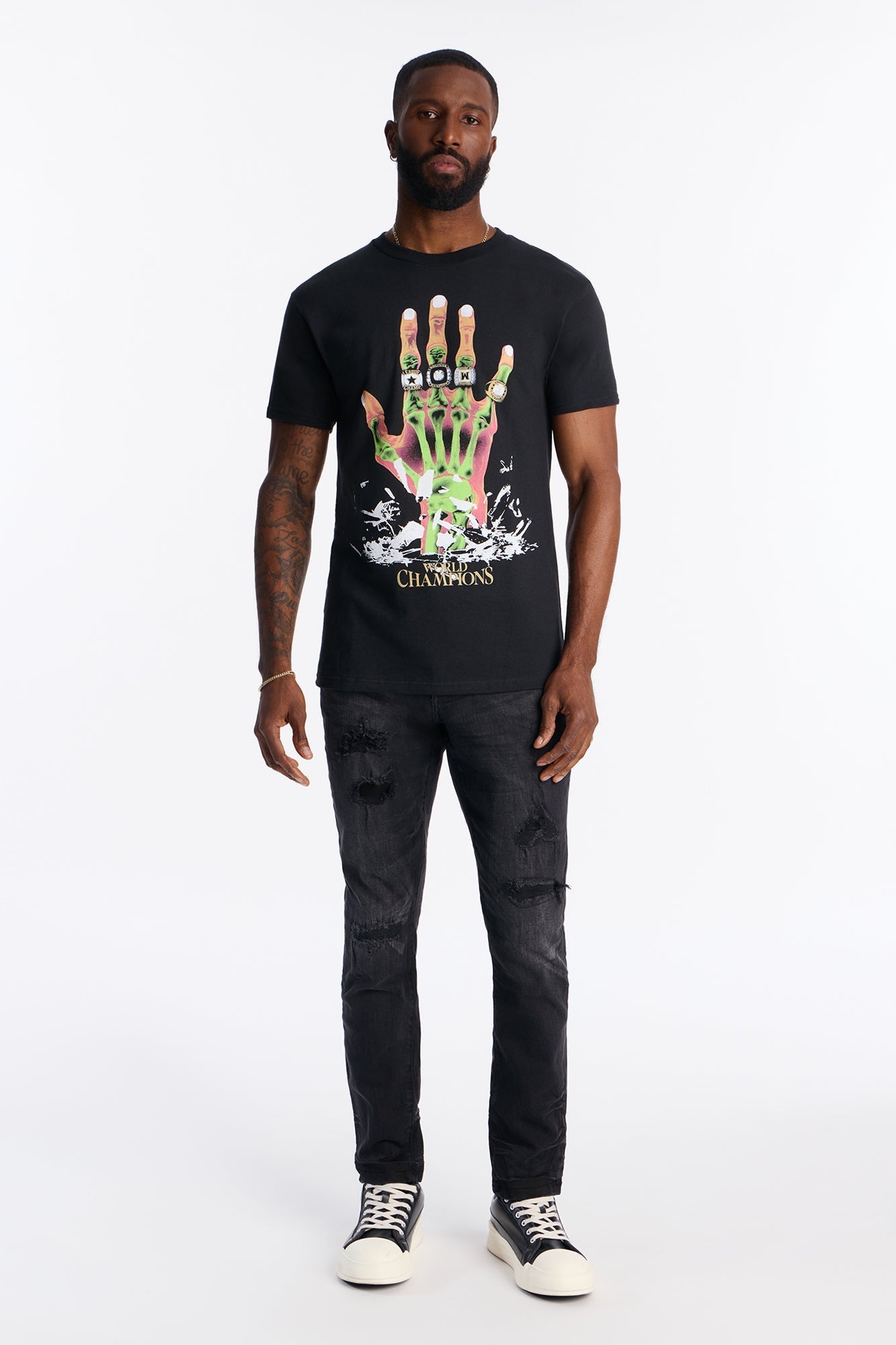 Skinny Distressed Garage Jeans - Black Wash Fashion Nova