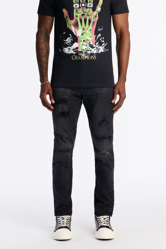 Skinny Distressed Garage Jeans - Black Wash Fashion Nova