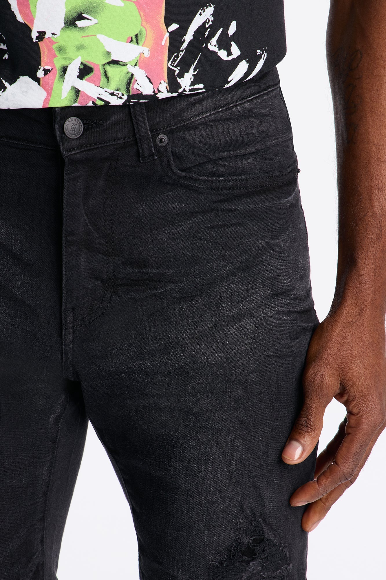Skinny Distressed Garage Jeans - Black Wash Fashion Nova
