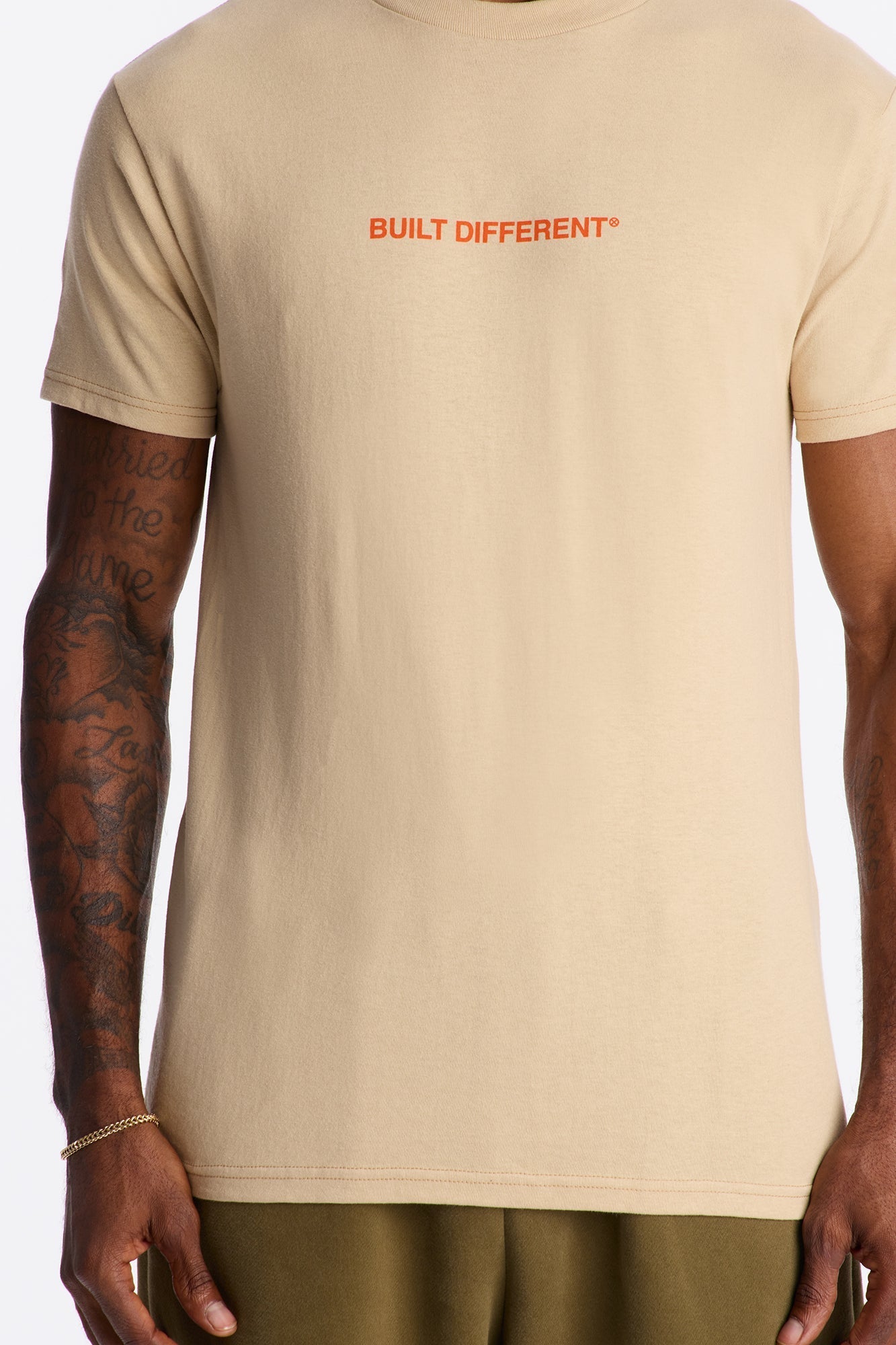 Built Against All Odds Short Sleeve Tee - Tan Fashion Nova
