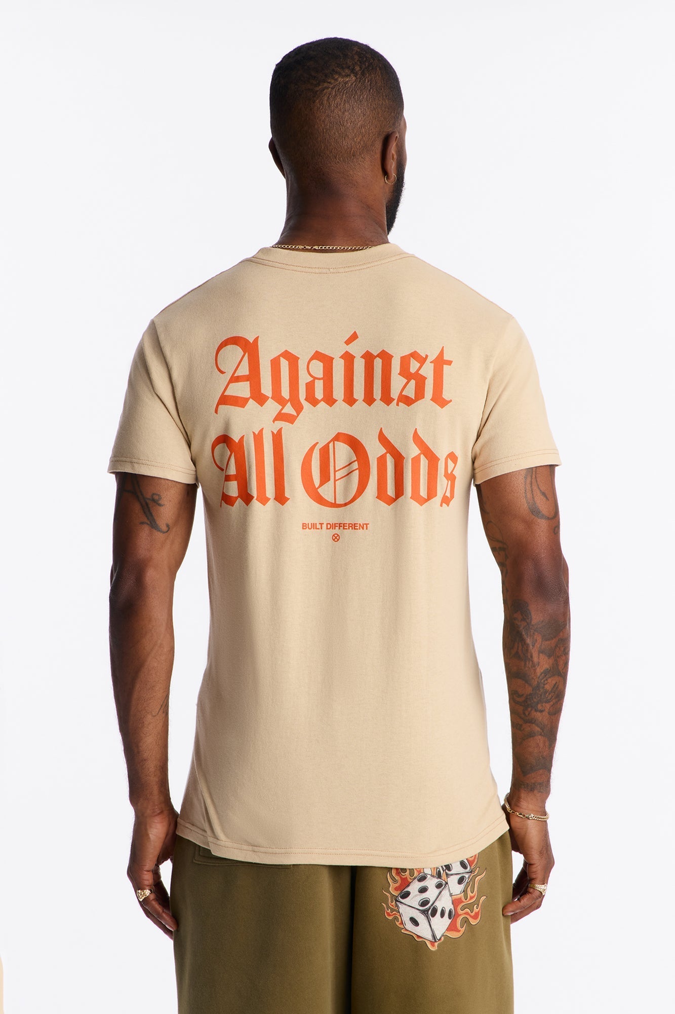 Built Against All Odds Short Sleeve Tee - Tan Fashion Nova